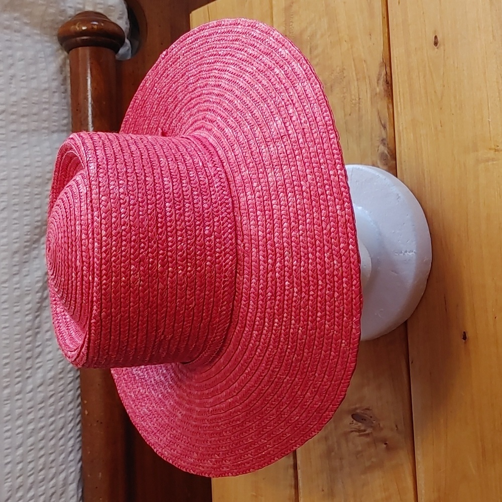 Betmar New York Pink Straw Sun Hat With Bow